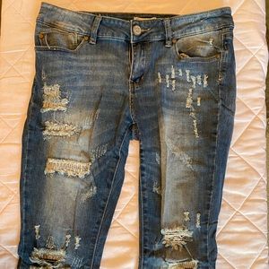 Indigo Rein Distressed Juniors Jeans